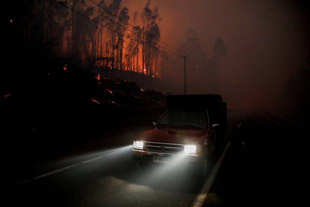 Wildfire burns in Chile