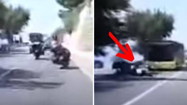 Video: Uh, ovo je bilo za dlaku! Vozač busa izbjegao motorista