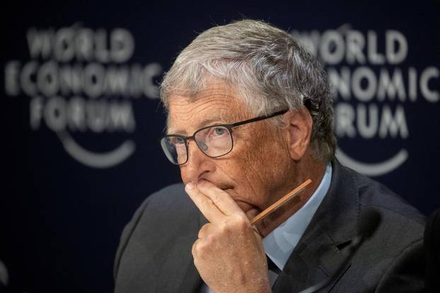 FILE PHOTO: Gates, co-chairman of the Bill & Melinda Gates Foundation attends a news conference in Davos