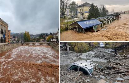 Kaos u Sarajevu: Miljacka puna blata, potopljen je popularni restoran, evakuirano pet ljudi