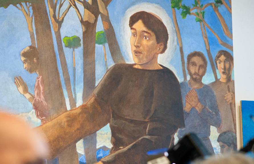 Zagreb: Otvorenje izložbe Tomislava Buntaka na kojoj predstavlja oltarni poliptih izrađen za crkvu sv. Antuna Padovanskog