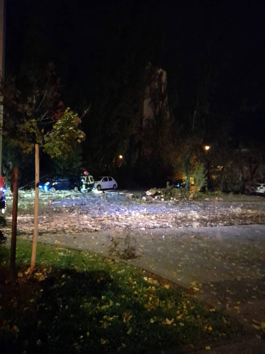 Strašno nevrijeme pogodilo je Zagreb, jak vjetar čupao stabla: 'Oštećeno je i nekoliko auta'