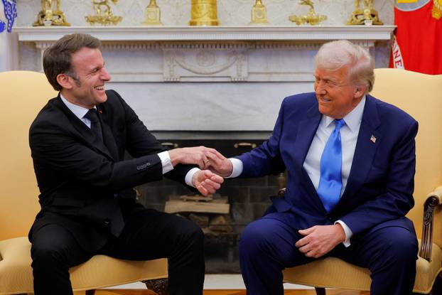 U.S. President Trump meets with French President Macron, in Washington