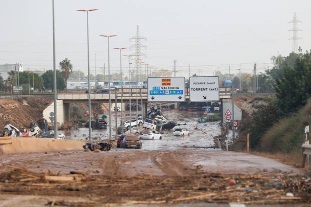 Aftermath of floods on the outskirts of Valencia