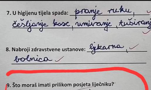 'Što moraš imati pri posjetu liječniku?' Učenik iz Hrvatske nasmijao odgovorom na ispitu