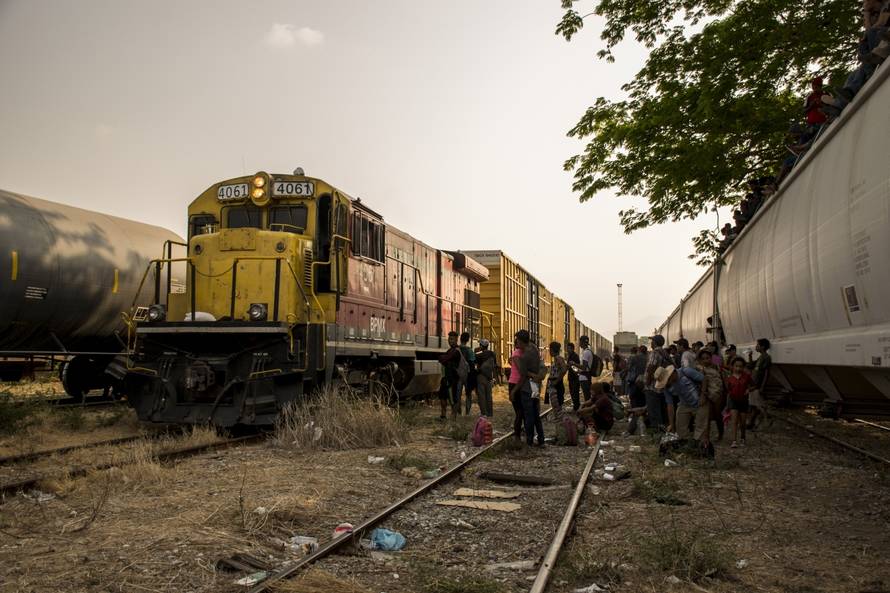 Migrants on their way to the USA