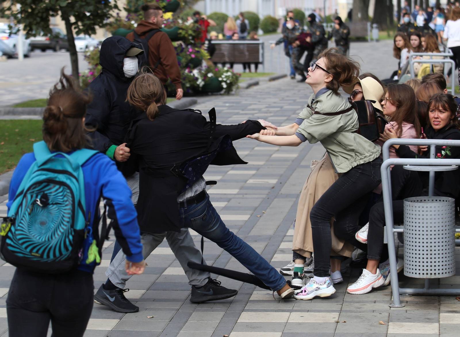 Students protest against presidential election results in Minsk