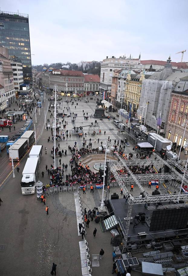 Zagreb: Doček brončanih rukometaša, pogled iz zraka 
