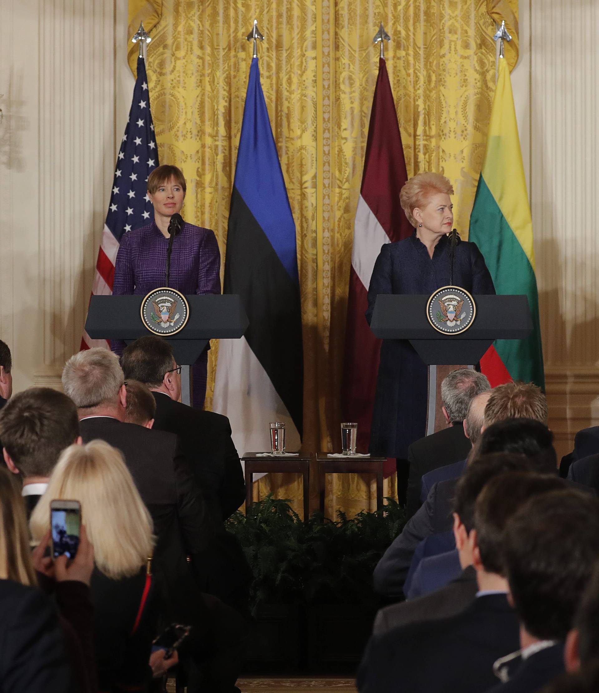 U.S. President Trump holds joint news conference with Baltic leaders at the White House in Washington