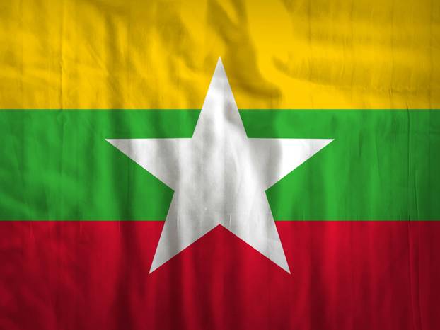 Fabric Burma flag background