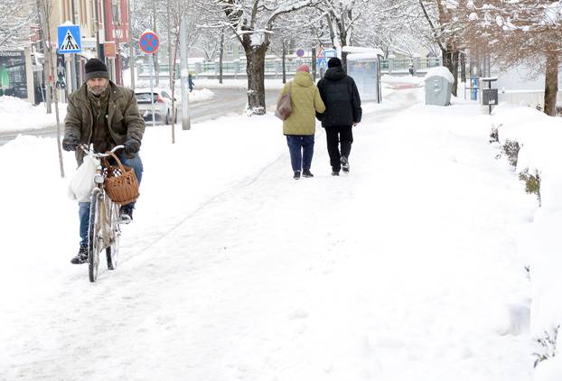 Snijeg je prekrio Sisak 