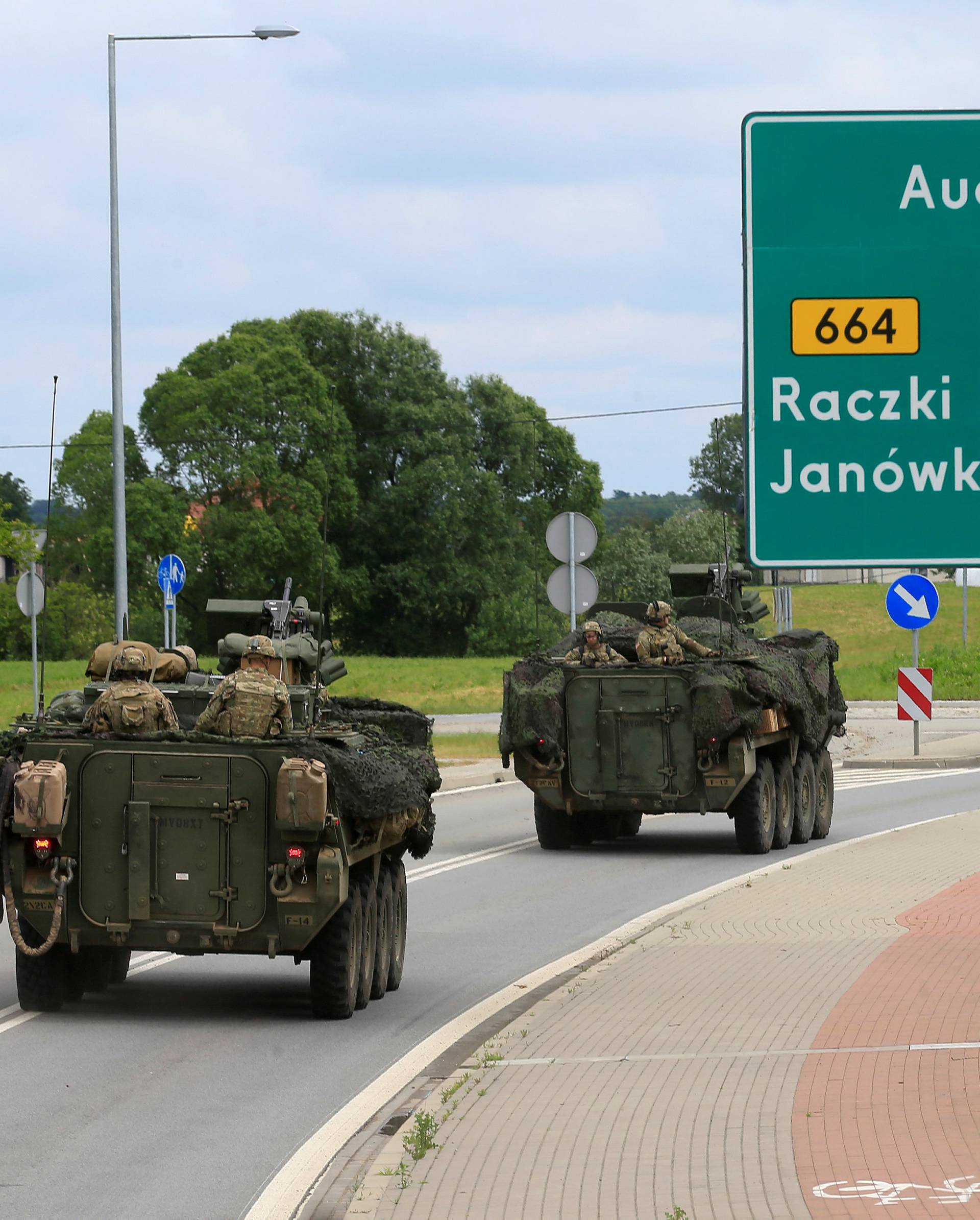 FILE PHOTO: U.S. forces convoy during their ride to Suwalki near Augustow