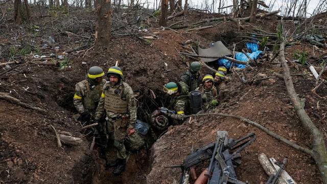FILE PHOTO: Ukrainian servicemen are seen after a fight near the front line city of Bakhmut