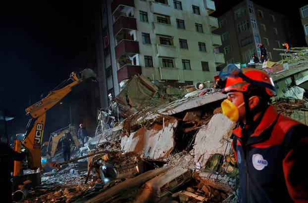 Site of a collapsed residential building in Istanbul