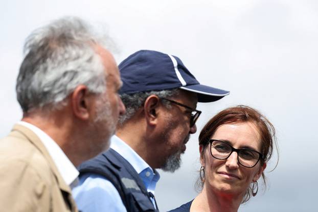 Spanish Health Minister Monica Garcia and Director-General of the World Health Organisation Tedros Adhanom attend a press conference in Tenerife