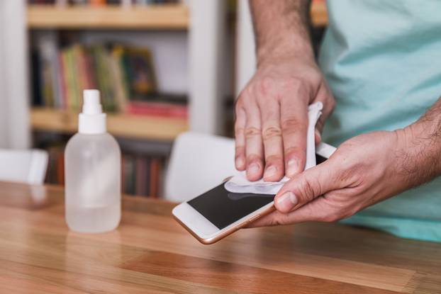 Cleaning the cell phone