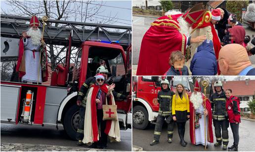 Slunjski Sveti Nikola dolazi djeci na vatrogasnim kolima: 'To smo uveli u koroni, a sad je tradicija'