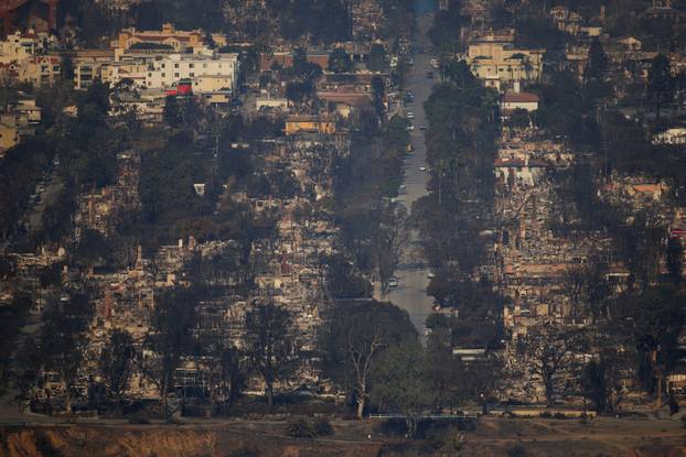 Palisades Fire burning in the Los Angeles area