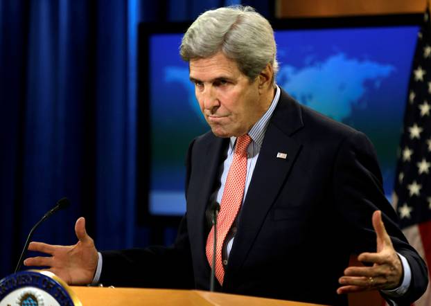 U.S. Secretary of State Kerry makes statement on Syria at State Department in Washington