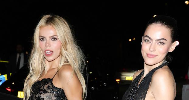 Brooks Nader makes a daring fashion statement in a sheer dress at 90s exhibition party