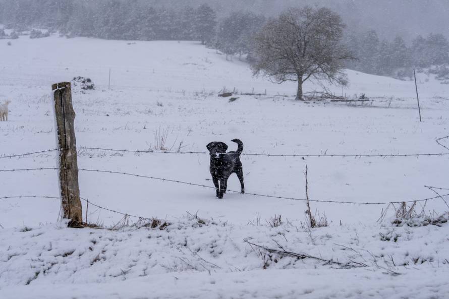 Babin Potok: Zimski uvjeti na državnoj cesti DC 52 Prozor - Vrelo Koreničko