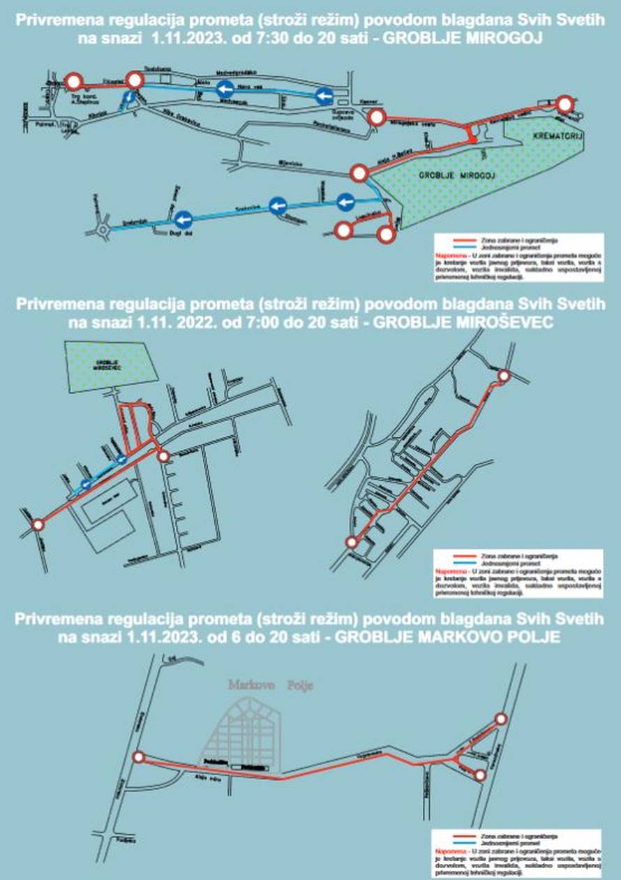 Za blagdan Svih Svetih poseban policijski nadzor uz groblja, u Zagrebu regulacija prometa