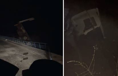 VIDEO Užas kod Stare Gradiške, kamion sletio s mosta: 'Molimo se samo da je vozač preživio'
