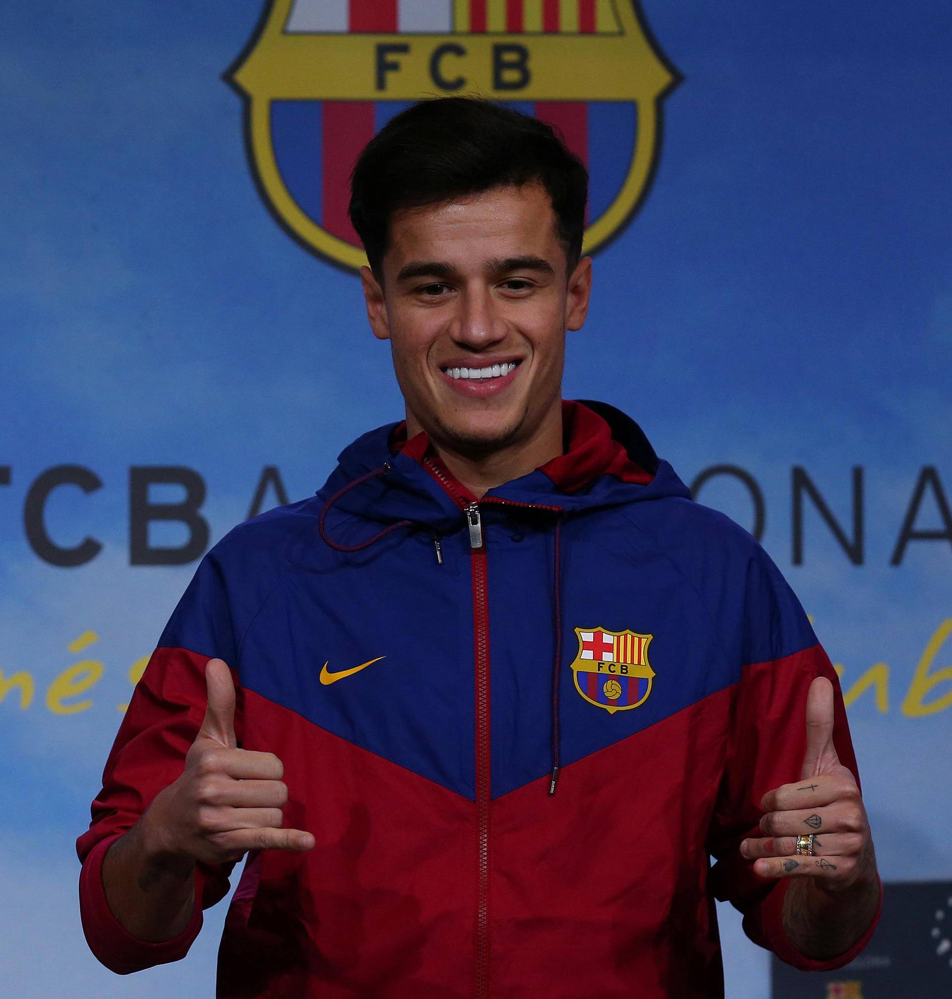 FC Barcelona present new signing Philippe Coutinho