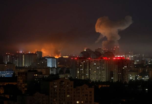 Russian drone and missile strike in Kyiv