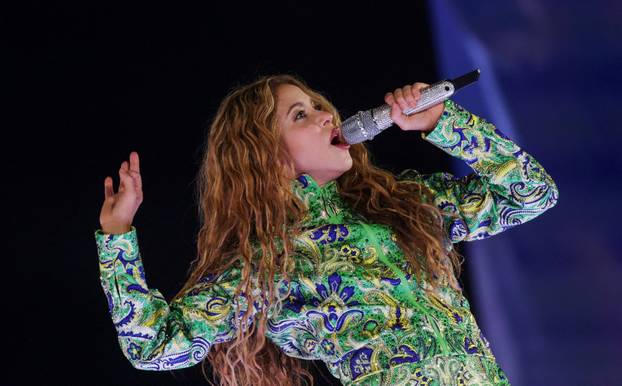 FILE PHOTO: Shakira holds open concert at Copacabana beach in Rio de Janeiro