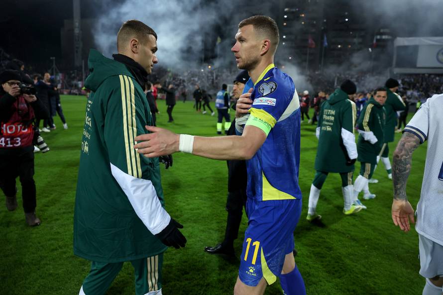 Zenica: Slavlje igrača Bosne i Hercegovine nakon što su svladali Italiju jedanaestercima