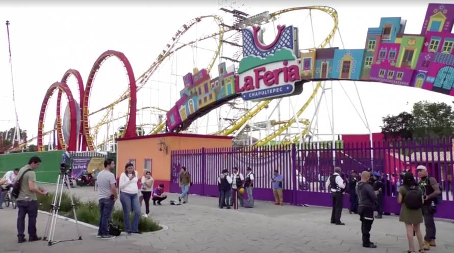 General view of amusement park where rollercoaster accident happened, in Mexico City
