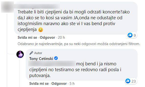 Tony Cetinski se pita: 'Biti svoj i otkazati koncerte pa uskratiti bendu za kruh ili ipak popustiti?