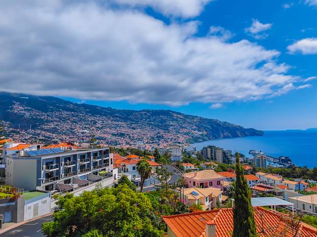 Amazing panoramic view of Funchal, a capital city of Madeira island