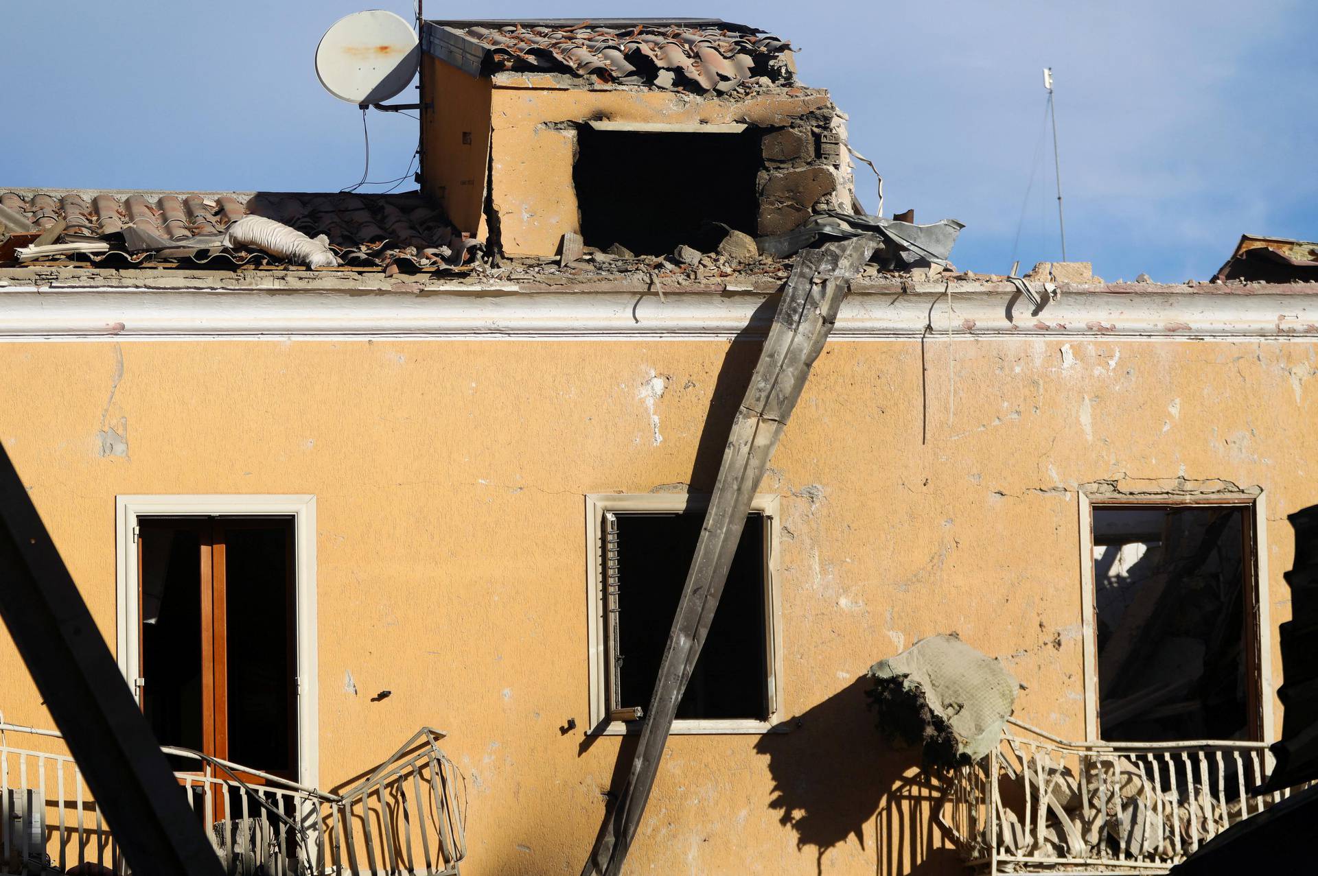 Aftermath of explosion in residential building, in Ravanusa