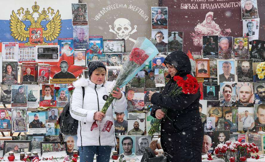 A memorial to fallen Russian soldiers in central Moscow