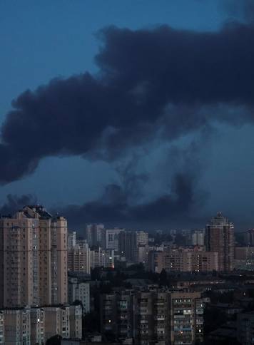 Russian missile and drone strike in Kyiv