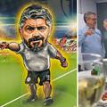 VIDEO Gattuso dobio karikaturu pa počastio novinare uz čašicu: 'Za obitelj, Božić i novu godinu'