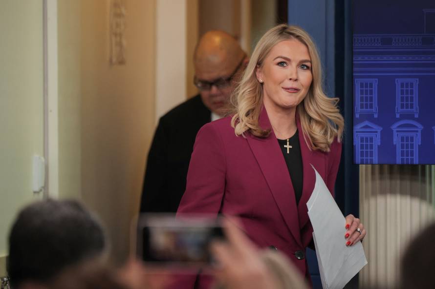 White House Press Secretary Leavitt first daily briefing at the White House