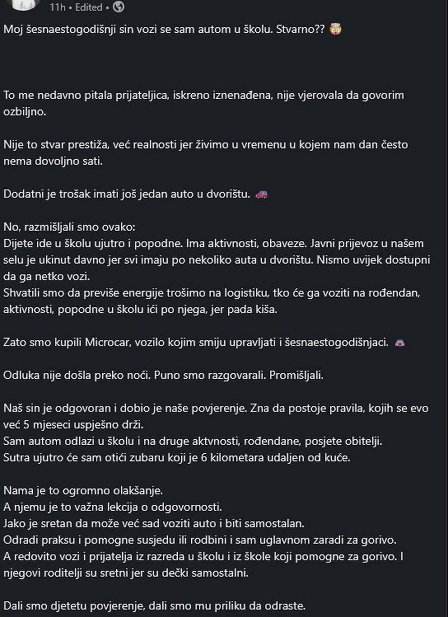 Kupili 16-godišnjem sinu auto za školu, društvene mreže gore