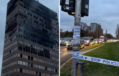 VIDEO Već počeo prometni kaos oko Vjesnika. Zatvorene ulice. Iz nebodera se opet počelo dimiti!