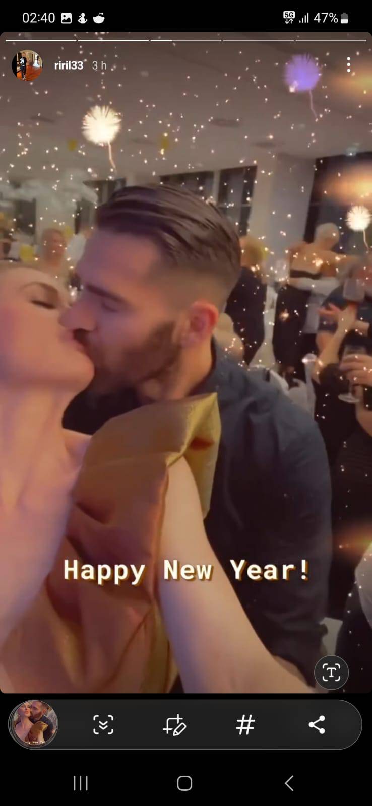 Iris i Marko Livaja: Novu godinu otvorili strastvenim poljupcem