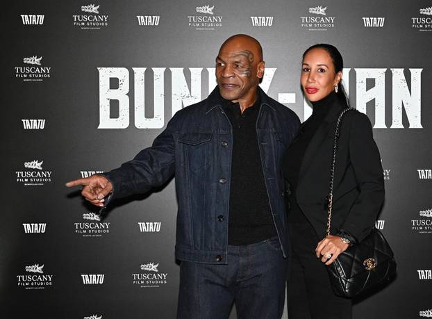 Turin,Italy Mike Tyson actor Bunny Man photocall