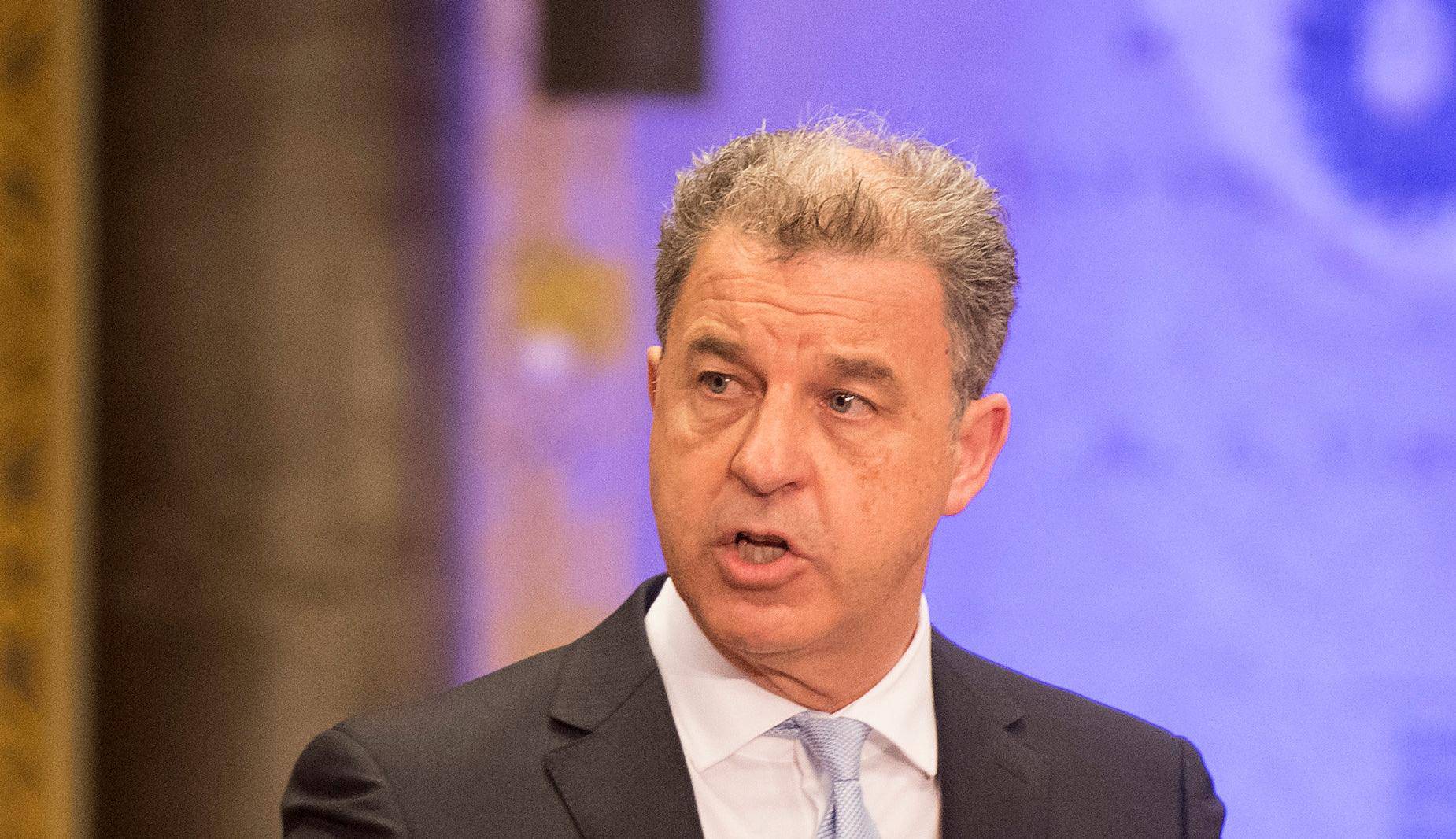 Serge Brammertz, Prosecutor of ICTY and MICT, speaks during a ceremony marking the closure of the U.N. tribunal for the former Yugoslavia in The Hague