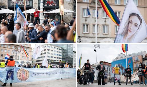 VIDEO Molitelji su u Zagrebu klečali ispod dugine zastave, prosvjednici ponijeli bubnjeve