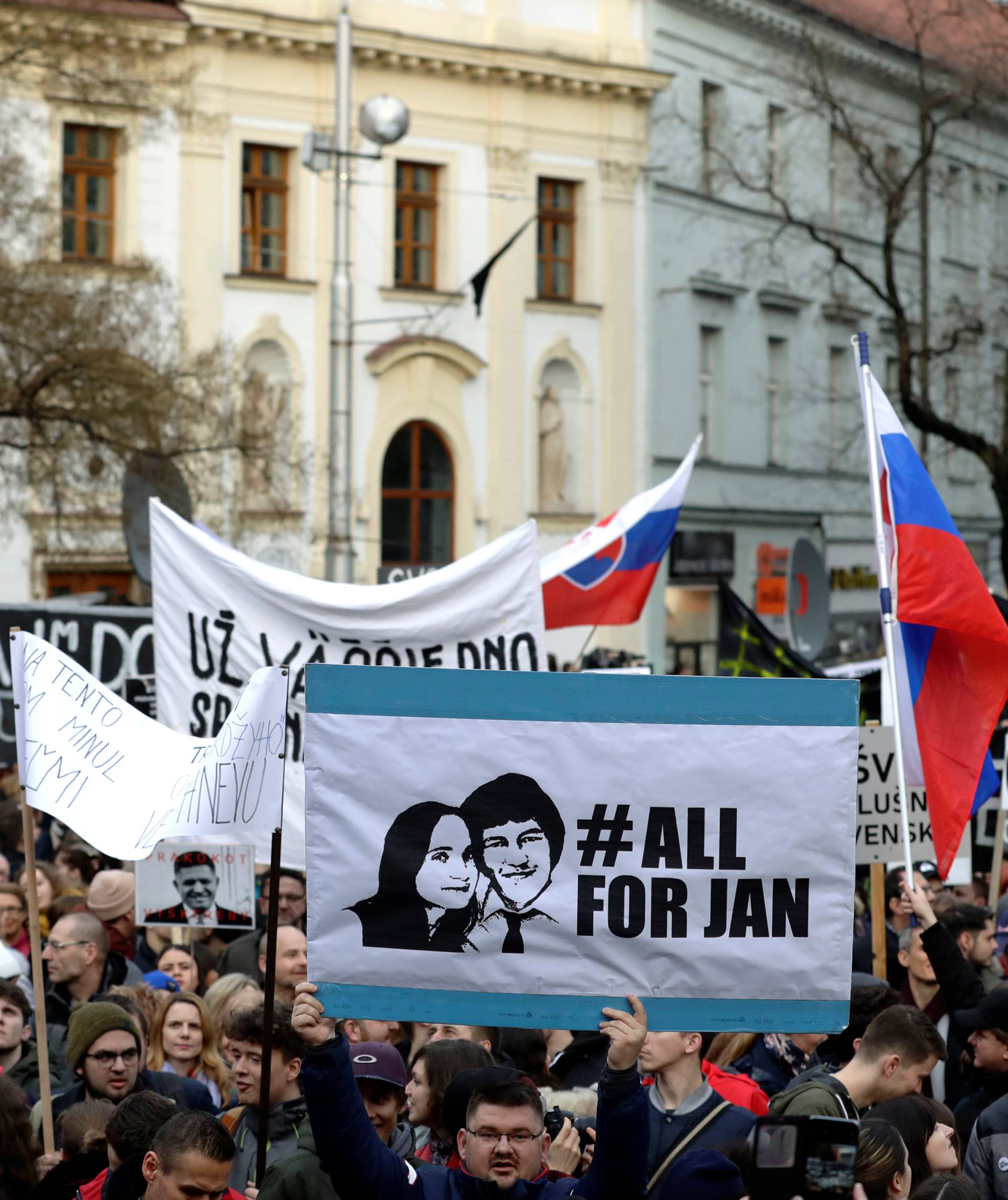 Rally in reaction to the murder of Slovak investigative reporter Jan Kuciak is held in Bratislava