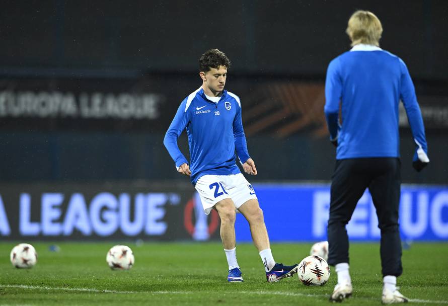 Zagreb: Zagrijavanje igrača uoči početka utakmice Dinamo - Genk 