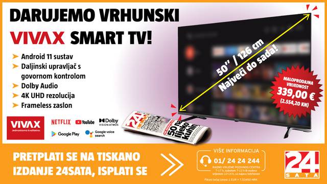 Pretplatite se na 24 mjeseca i darujemo vrhunski VIVAX SMART TV 50''/ 126 cm!