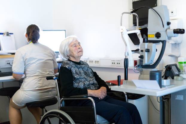 Elderly,95,Years,Old,Woman,Beeing,Prepered,For,Laser,Surgery