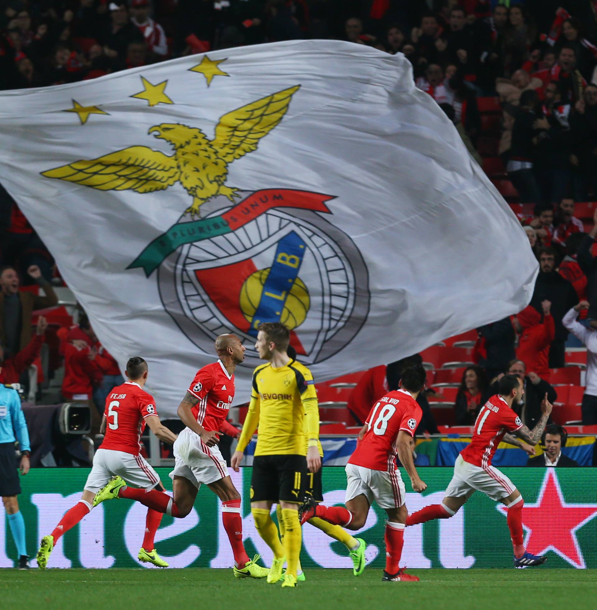 Benfica's Kostas Mitroglou celebrates scoring their first goal